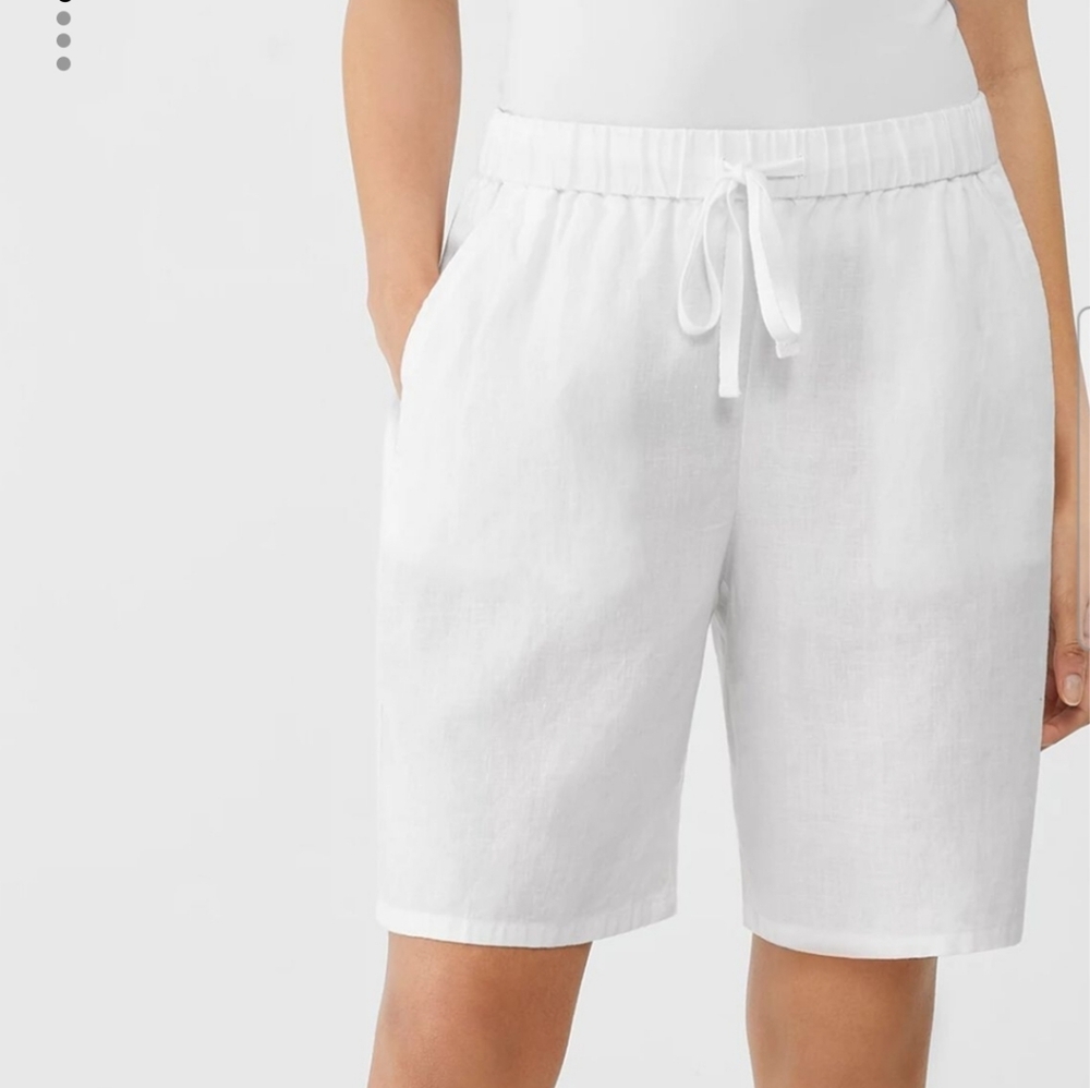 Eileen Fisher Shorts White Organic Linen Size XXS